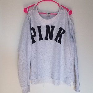 VS PINK CUT OUT SLEEVE SWEATSHIRT